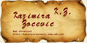 Kazimira Zoćević vizit kartica